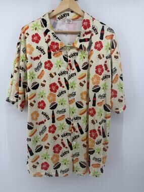 SF Giants Coca Cola Aloha Foodie Hawaiian Shirt Mens XL MLB SGA 2023